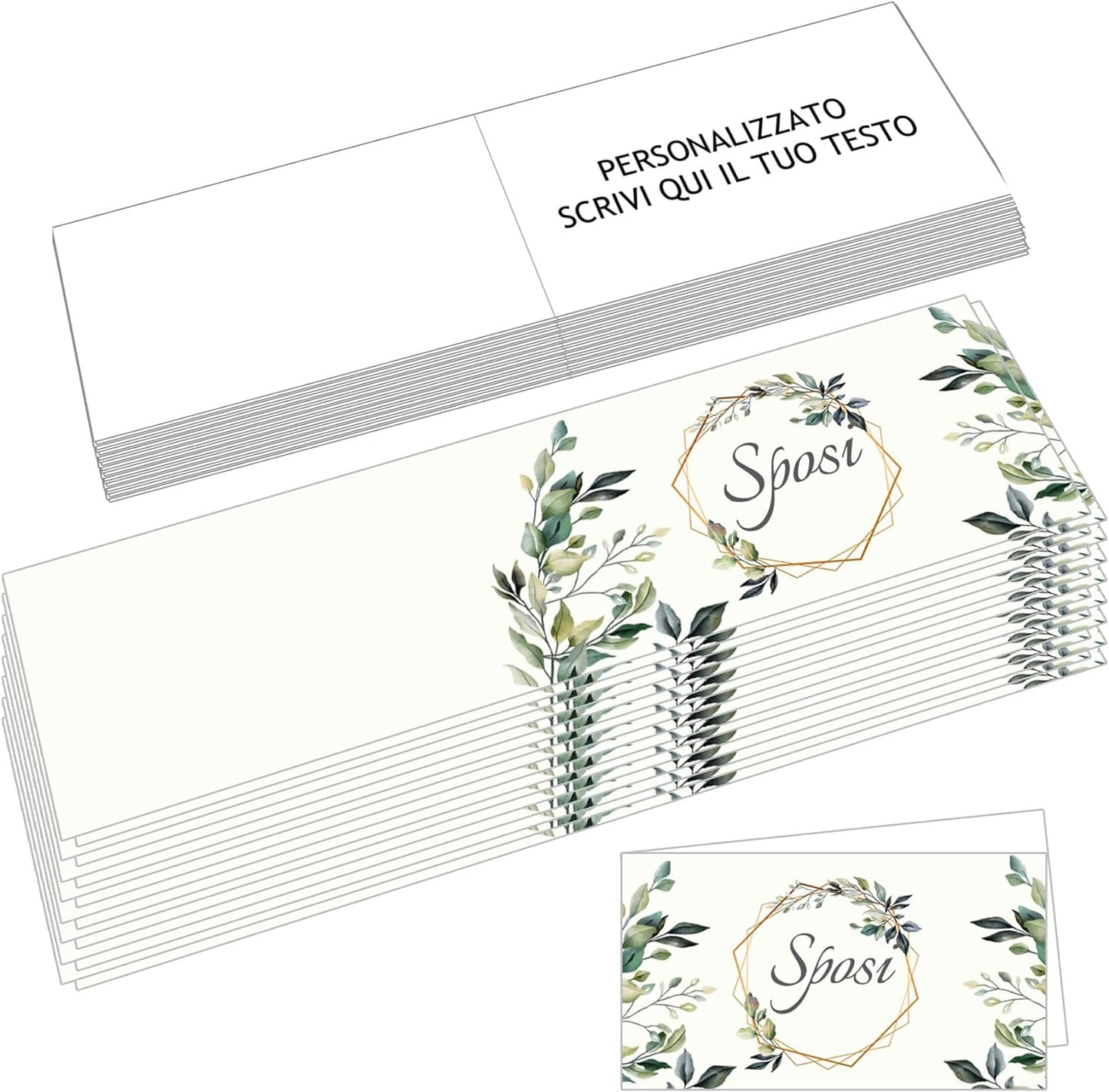 100pz Bigliettini personalizzati per confetti Matrimonio, Comunione, Battesimo