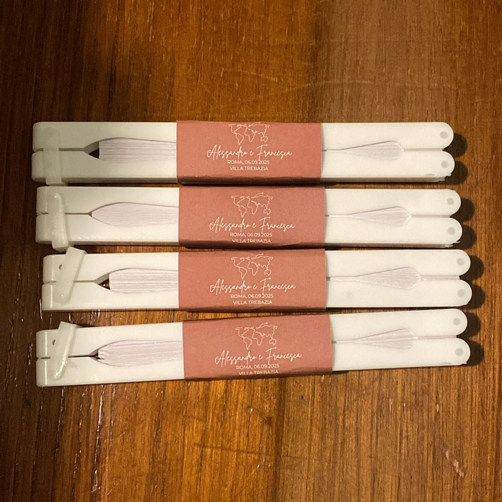 Etichette in cartoncino personalizzate per ventaglio Matrimonio