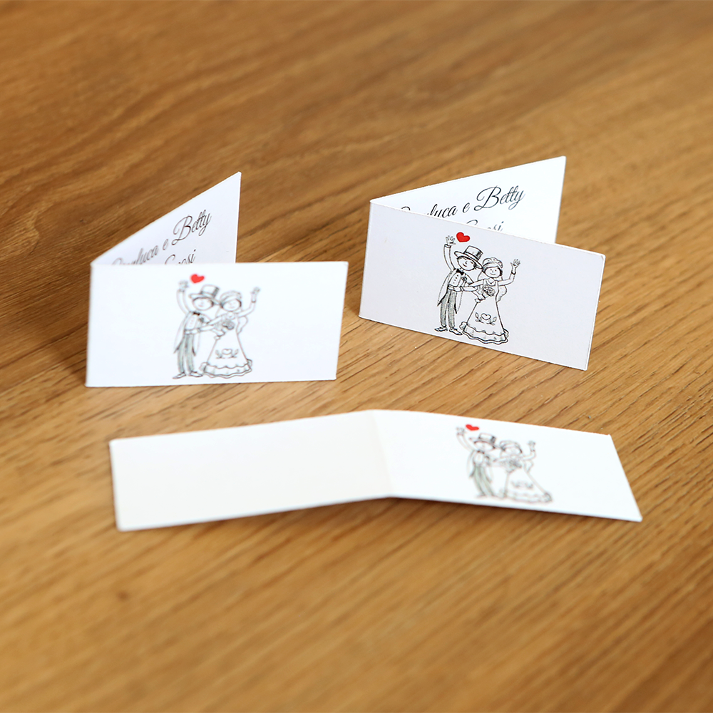 100pz Bigliettini personalizzati per confetti Matrimonio, Comunione, Battesimo