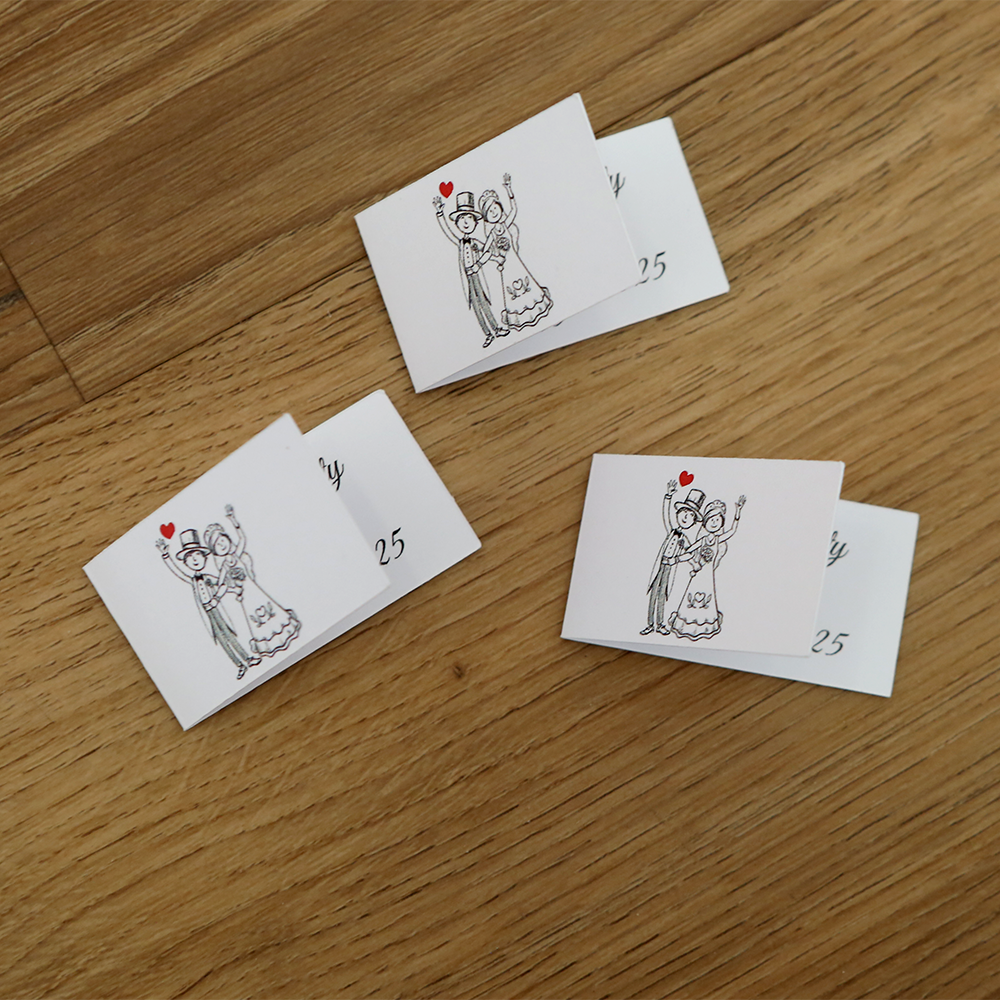 100pz Bigliettini personalizzati per confetti Matrimonio, Comunione, Battesimo