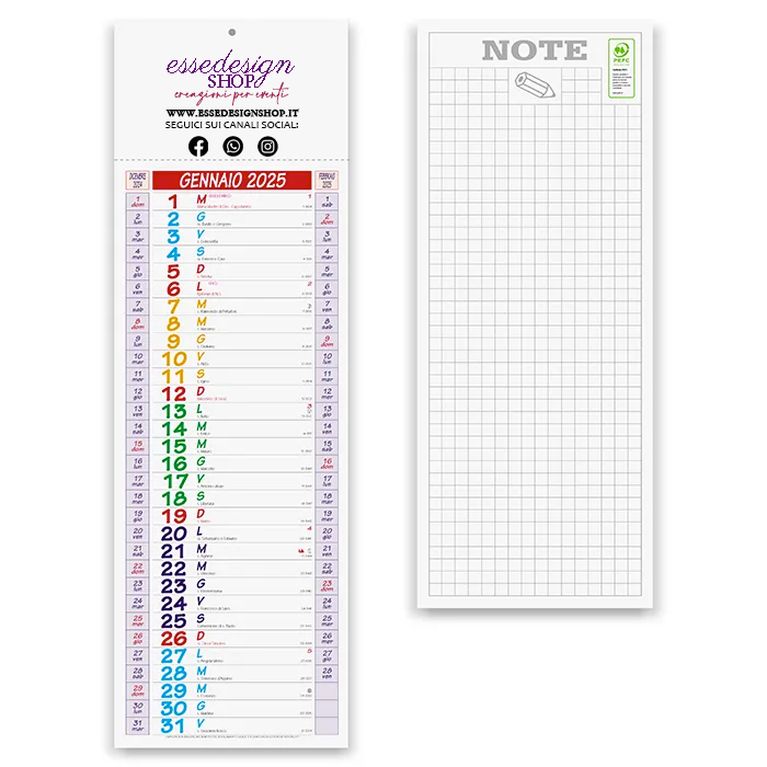 Pack 50 pz Calendario Olanedese 12 Fogli