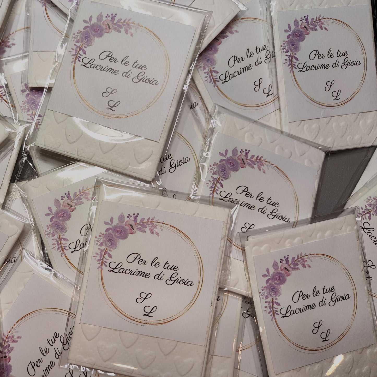 60 Pz Bustina e Personalizzazione Adesiva per Lacrime Di Gioia Matrimonio