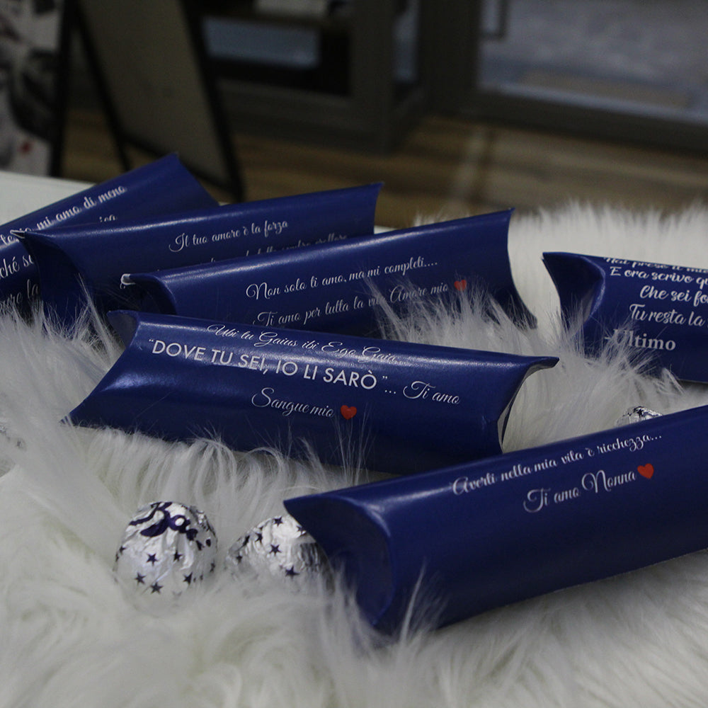 Tubo baci personalizzato con foto e frase dedica canzone con bacio incluso
