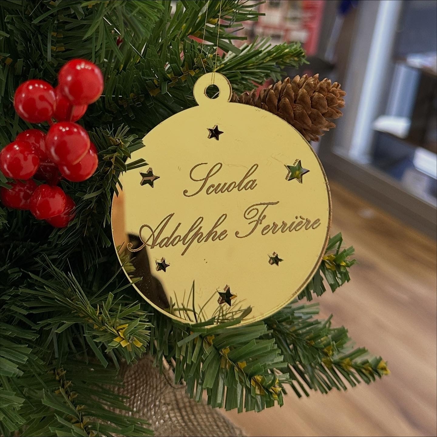 Sfera di Natale Plexiglass Oro Specchio Personalizzata