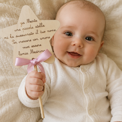 Bacchetta Magica Neonato Proposta Madrina e Padrino Legno