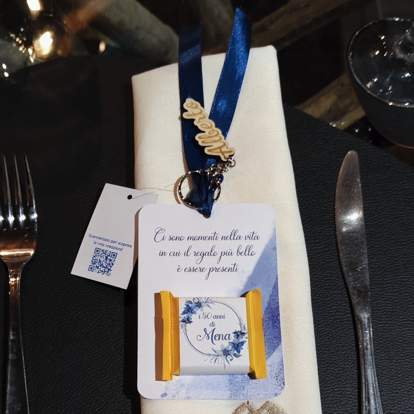 Segnaposto Blu Personalizzato con Ritter Sport