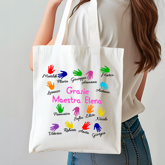 Shopper ToteBag cotone Spesa Grazie Maestra