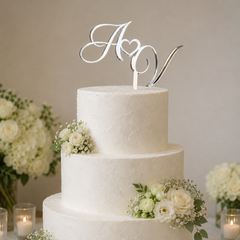 Cake topper matrimonio ed eventi cuore e iniziali personalizzato