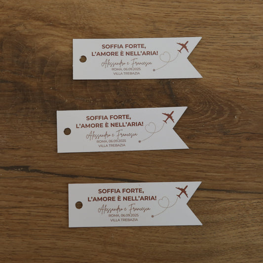 100 pz Segnaposto Matrimonio personalizzato Miniatura Forma Bandierina