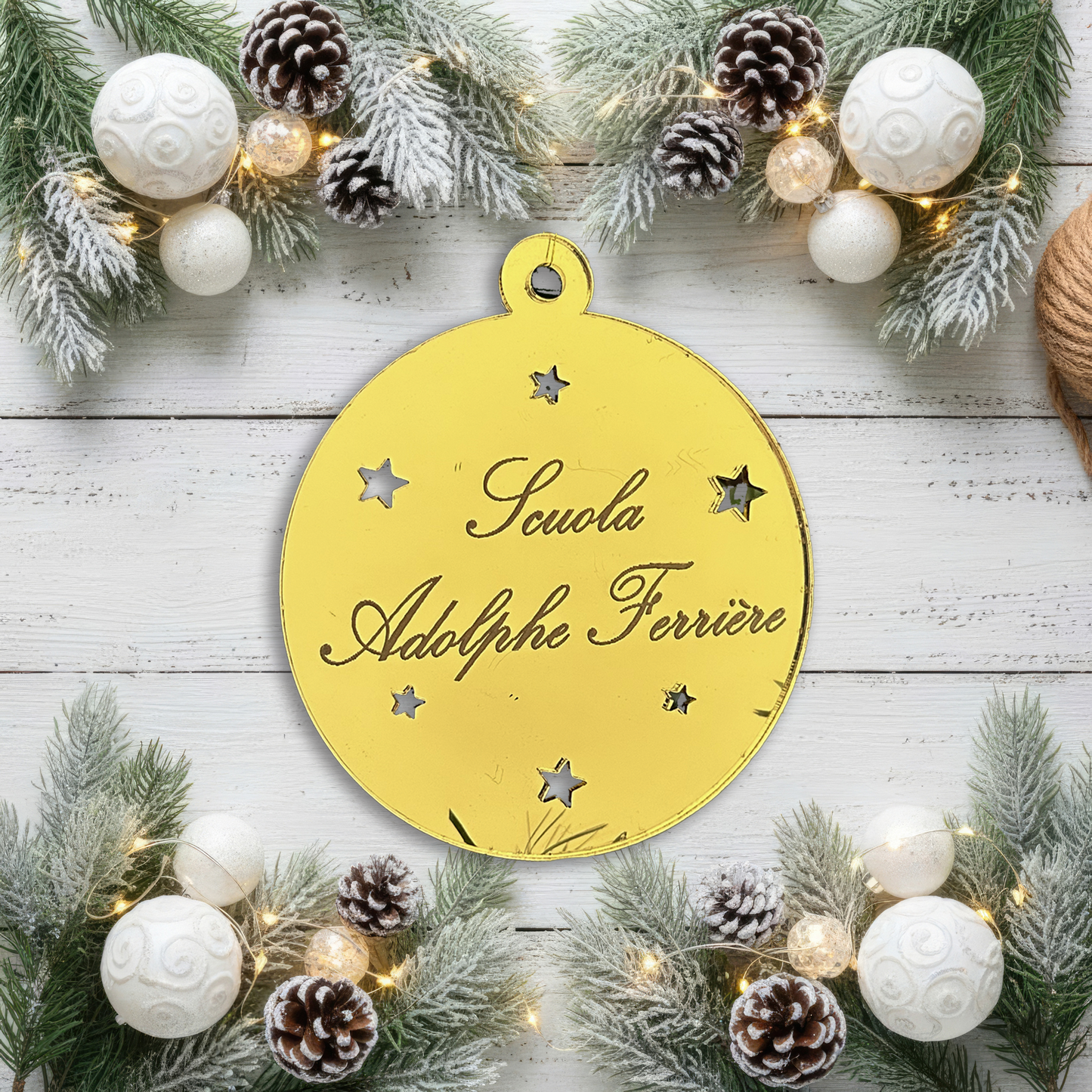 Sfera di Natale Plexiglass Oro Specchio Personalizzata